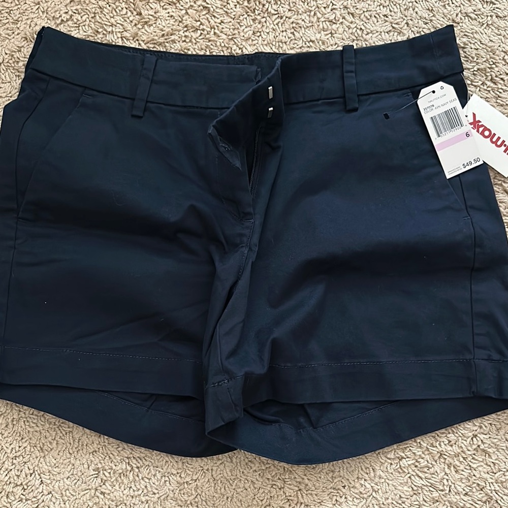 NWT Sz 6 Nautica Blue Shorts Classic Cotton Blend